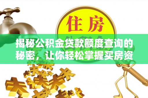 神木揭秘公积金贷款额度查询的秘密，让你轻松掌握买房资金规划