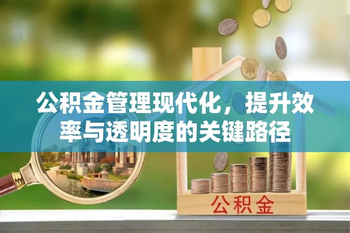 神木公积金管理现代化，提升效率与透明度的关键路径