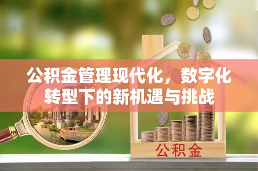 神木公积金管理现代化，数字化转型下的新机遇与挑战